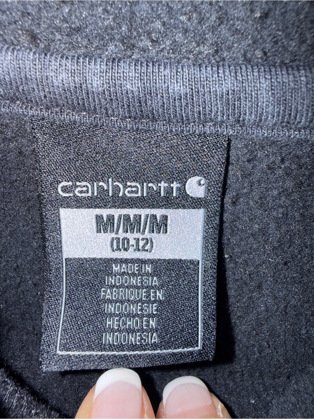 Carhartt soft black Pullover Hoodie with Logo.  Youth Medium (10/12) - Picture 4 of 4